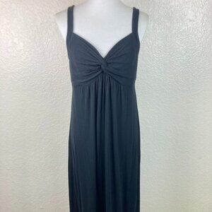 White House Black Market Black Knot Front Gathered Bodice  Maxi Dress Sz M